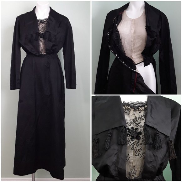Antique Dresses & Skirts - Antique 1900s Edwardian Victorian black dress